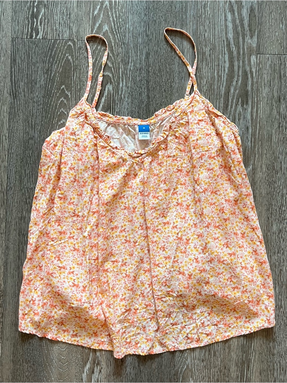 Old Navy Women’s Floral Coral Orange Pink Tank Top (M)